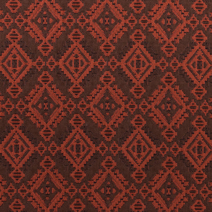 Rust and Coffee Geometric Brocade