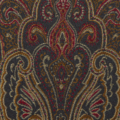 Radiant Red and Gold Paisley Damask Jacquard - Detail