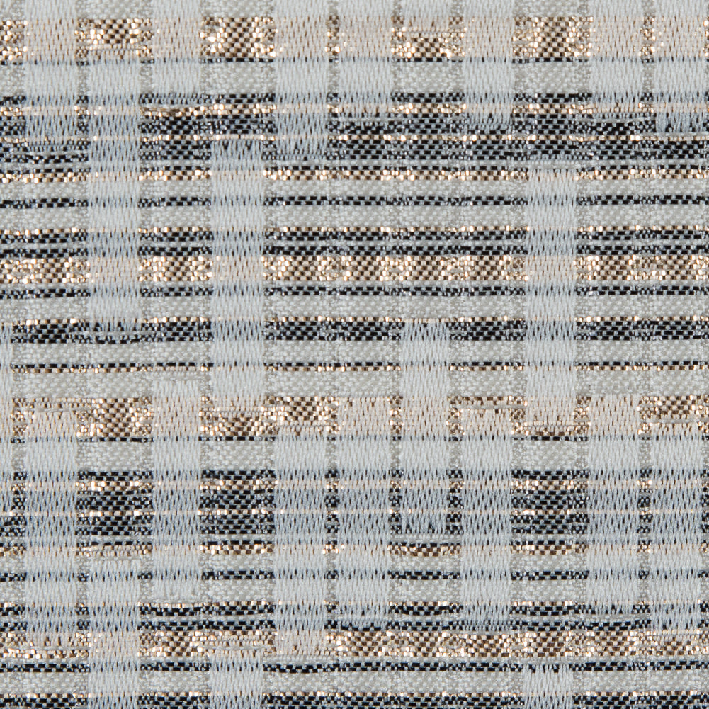 White, Gold and Black Metallic Brocade Detail