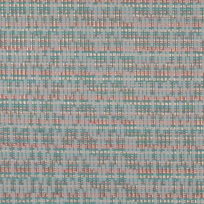 Ivory, Sea Green and Light Coral Metallic Brocade