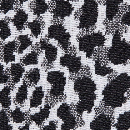 Black and White Cheetah Patterned Stretch Jacquard - Detail