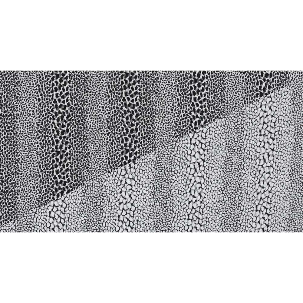 Black and White Cheetah Patterned Stretch Jacquard - Full