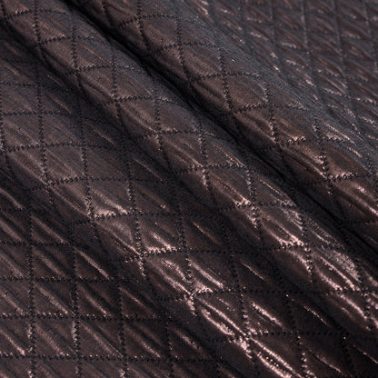 Metallic Copper and Black Quilted Brocade - Folded