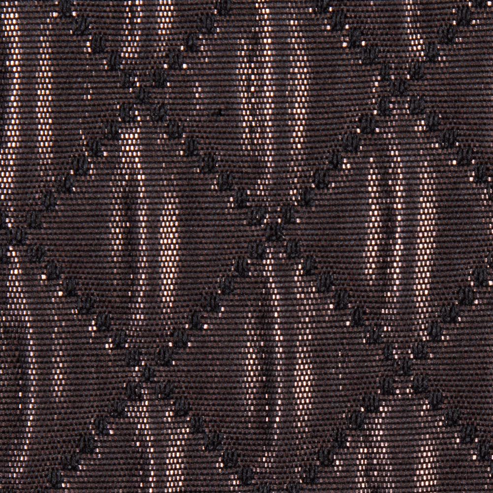 Metallic Copper and Black Quilted Brocade - Detail