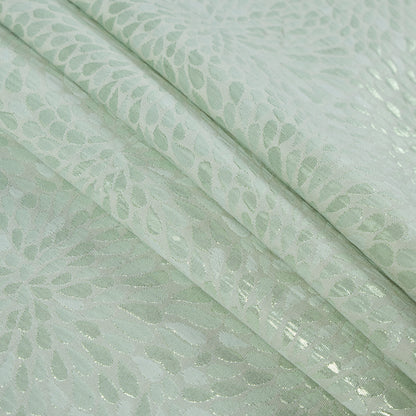 Ivory and Green Classical Metallic Jacquard/Brocade Folded