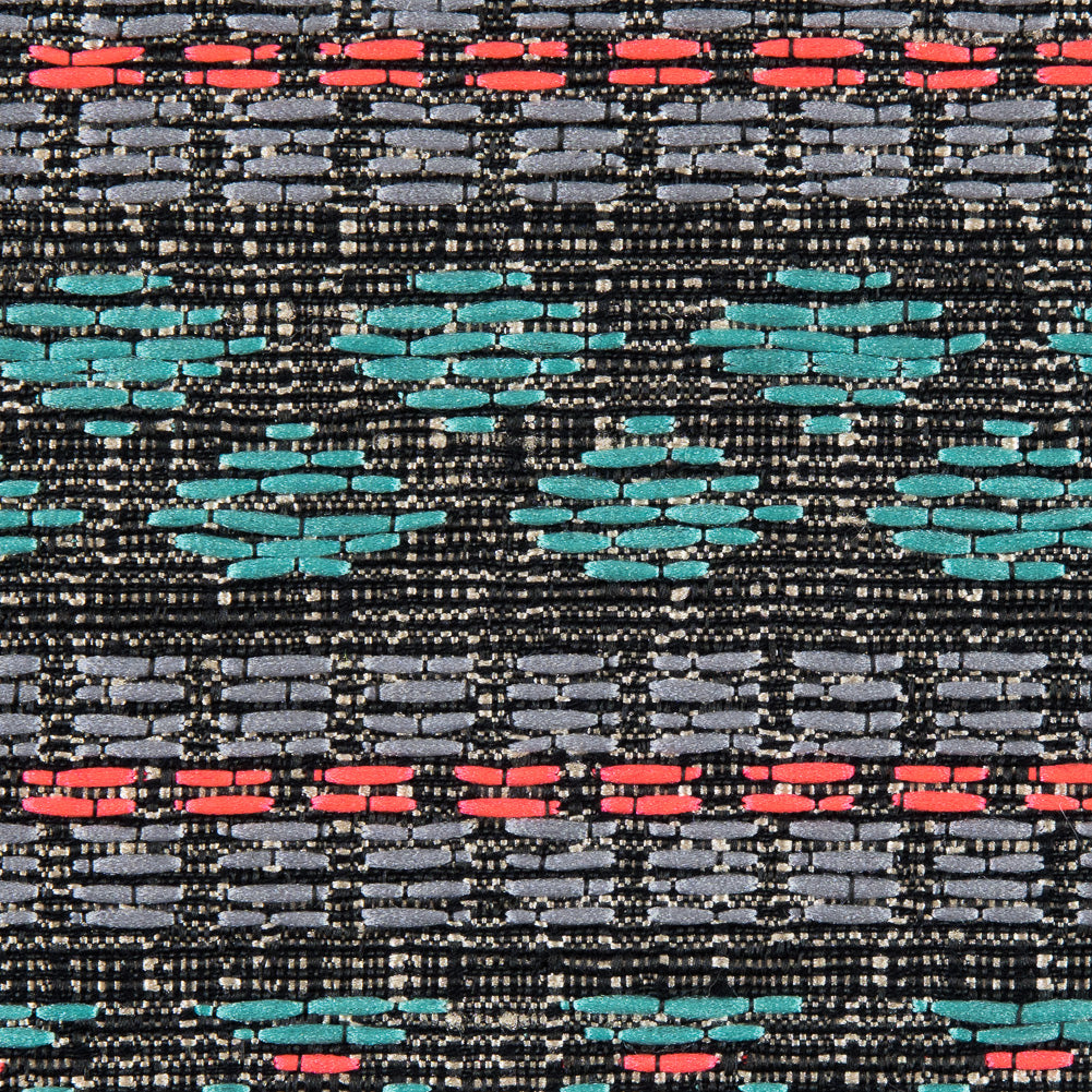 Sea Green and Fluorescent Pink Tribal Jacquard Full