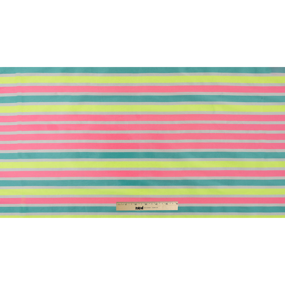 Striped Taffeta - Fluorescent Pink Folded