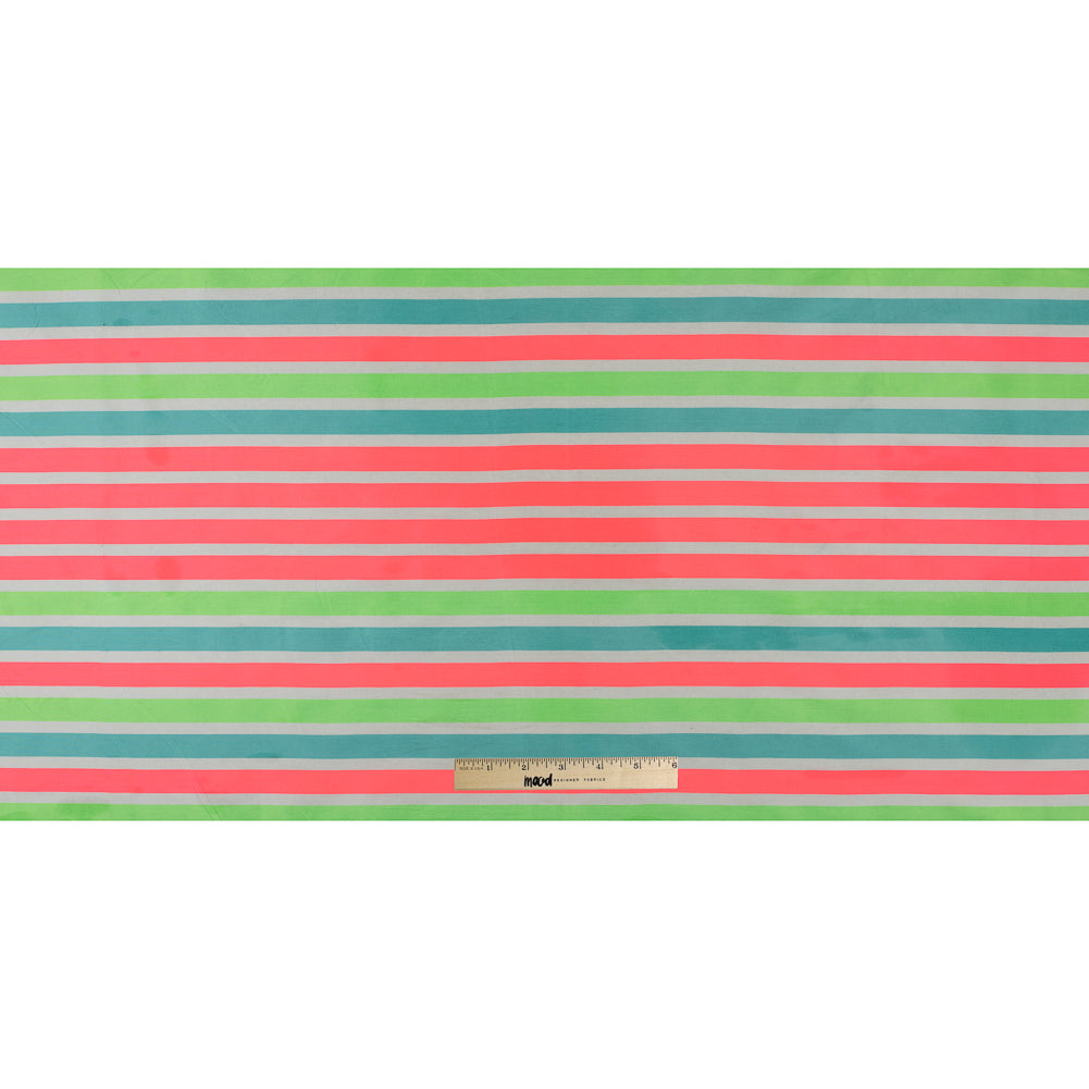 Neon Pink and Sea Green Striped Taffeta Full