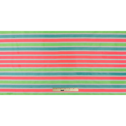 Neon Pink and Sea Green Striped Taffeta Full