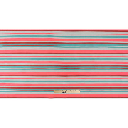 Sea Green and Neon Pink Striped Taffeta - Full