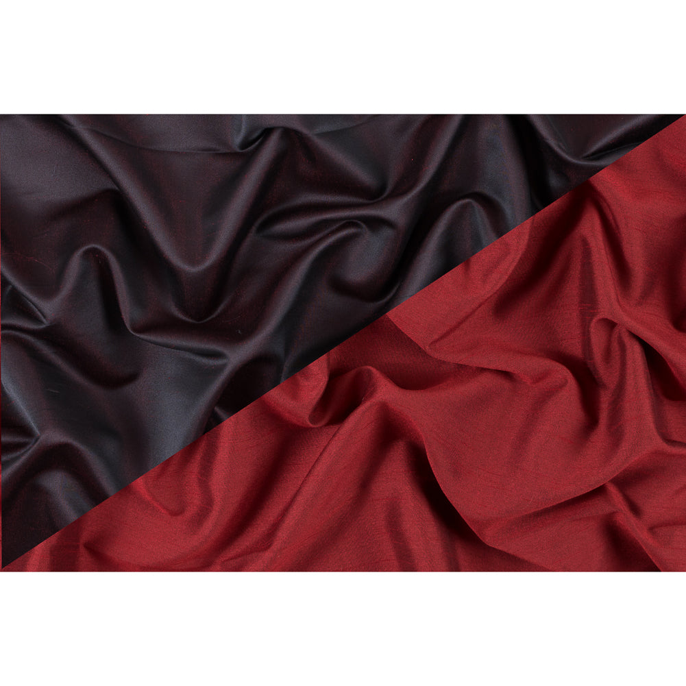 True Red Solid Polyester Shantung - Folded