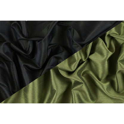 Spinach Green Solid Polyester Shantung Full