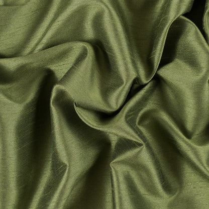 Spinach Green Solid Polyester Shantung