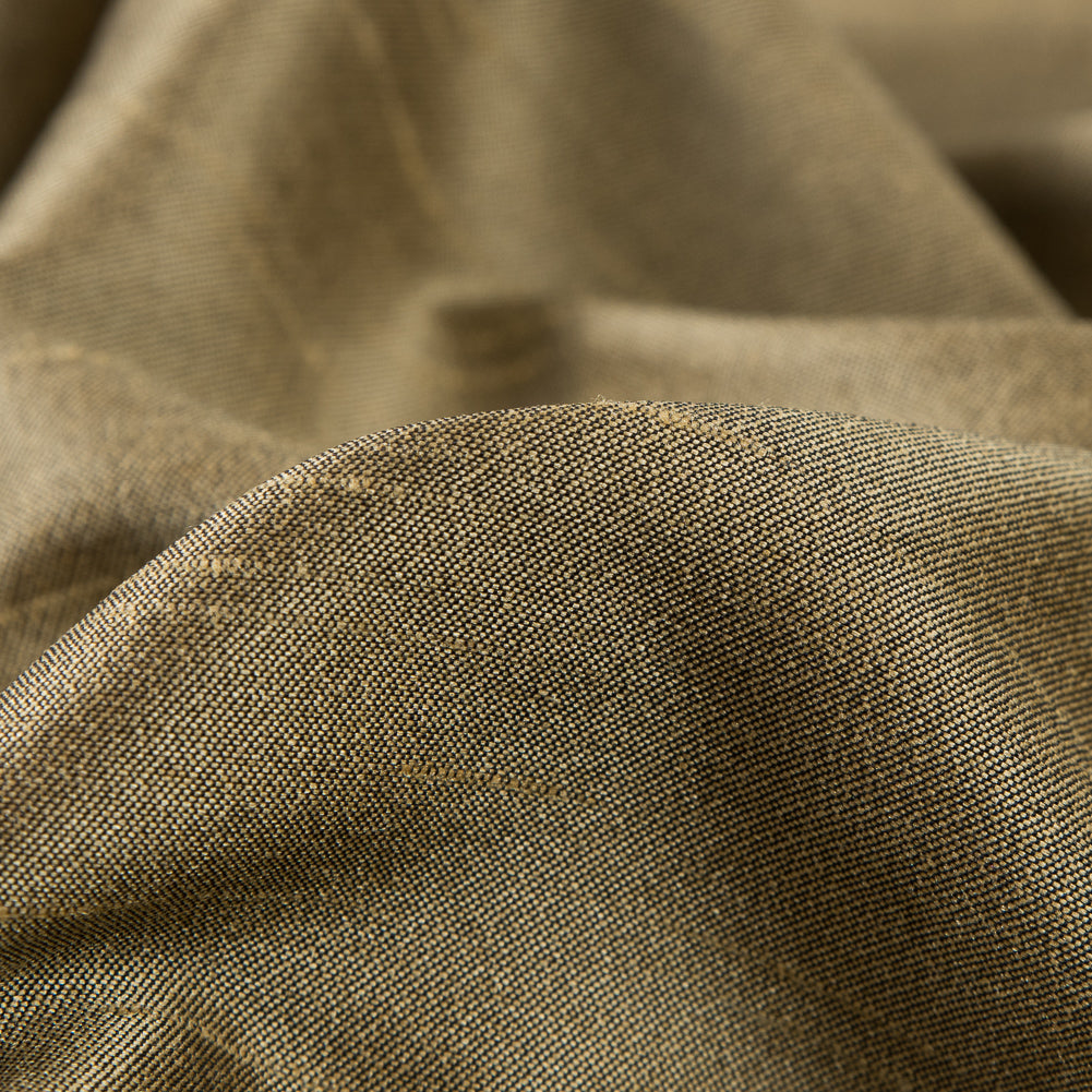 Buff Yellow Solid Polyester Shantung - Detail