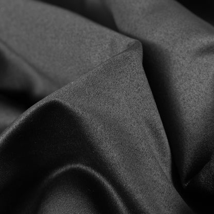 Black Solid Polyester Shantung Detail