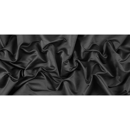Black Solid Polyester Shantung Full