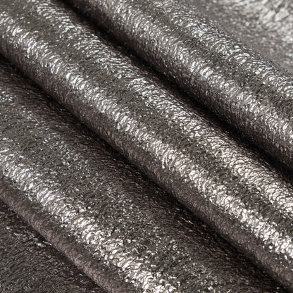 Metallic Silver/Heathered Egret Laminated French Terry Folded