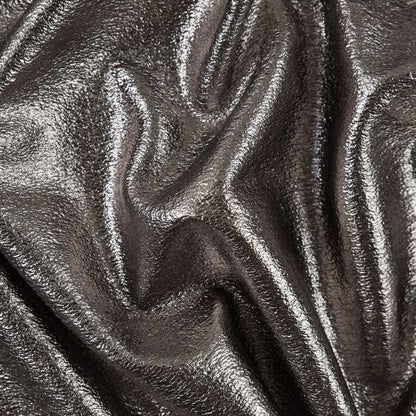 Metallic Silver/Heathered Egret Laminated French Terry