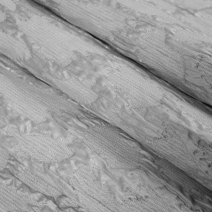 Metallic Silver/Blanc de Blanc Abstract Polyester Brocade/Jacquard Folded