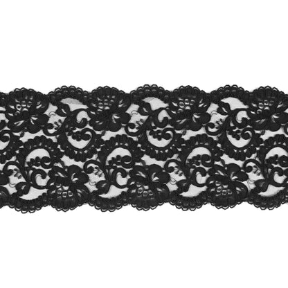 Black Corded Lace Trim - 7.25