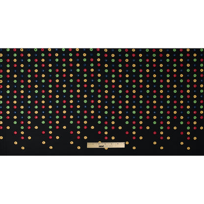 Italian Black/Multi-Colored Embroidered Spacer Mesh Full
