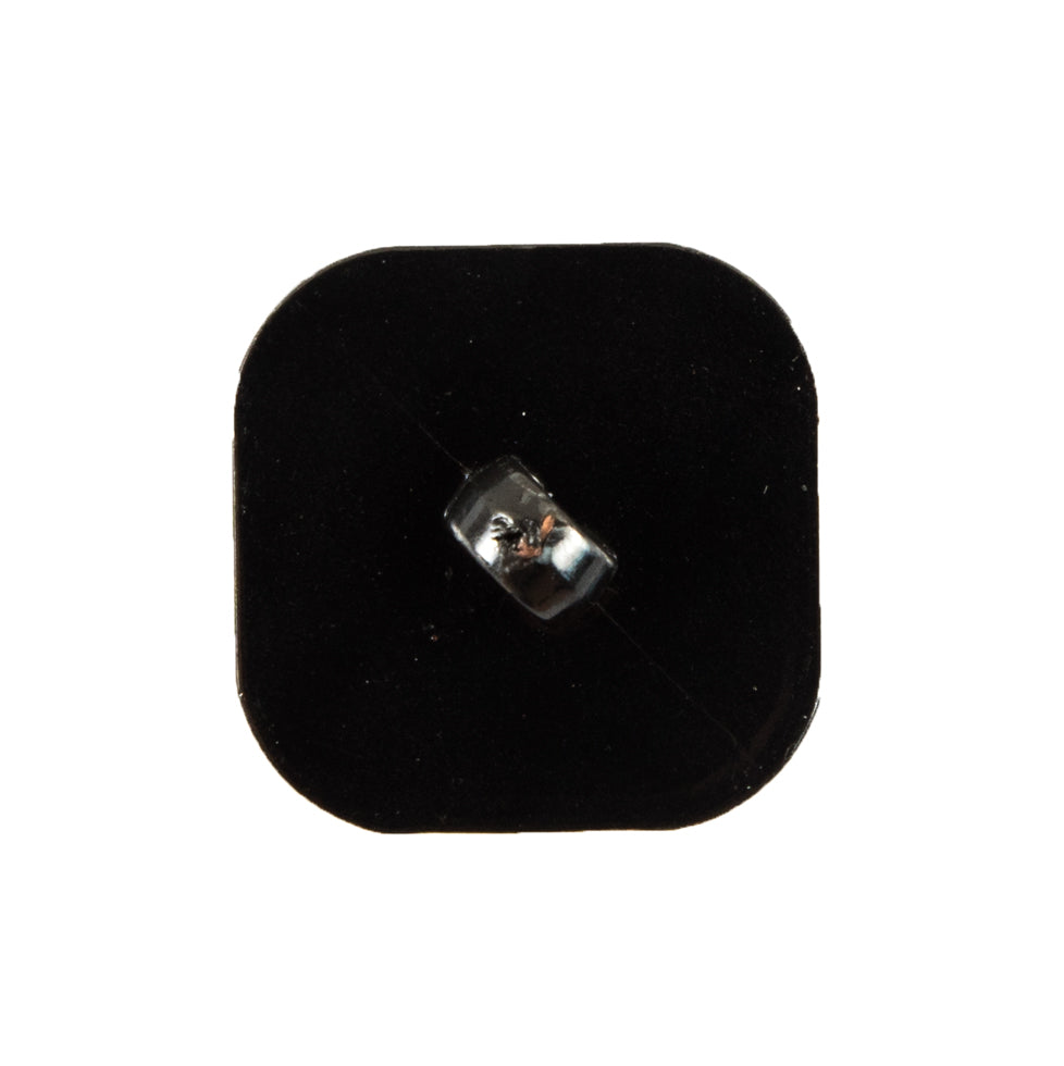 Faceted Square Gunmetal Plastic Button - 40L/25mm - Detail