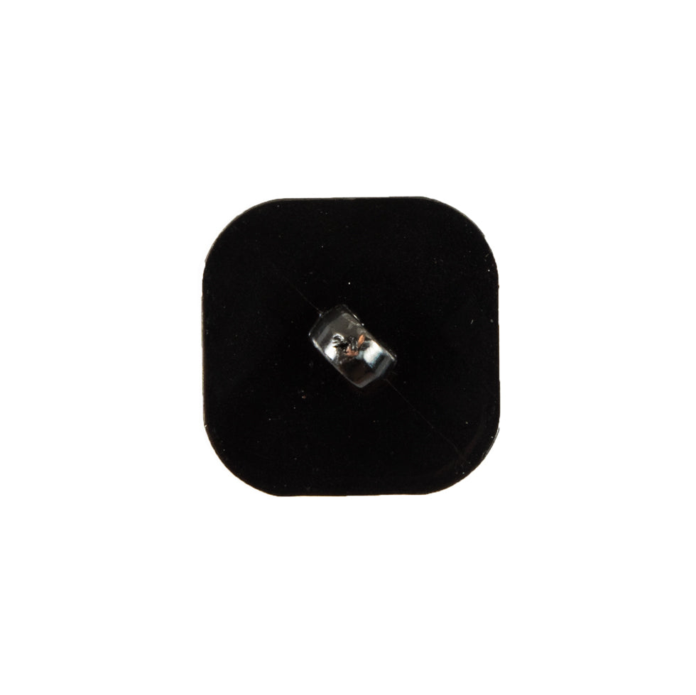 Faceted Square Gunmetal Plastic Button - 34L/21.5 Detail