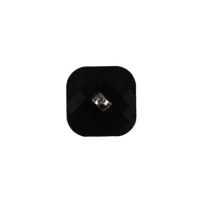 Faceted Square Gunmetal Plastic Button - 24L/15mm Detail