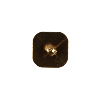 Faceted Square Gold Plastic Button - 24L/15mm Detail