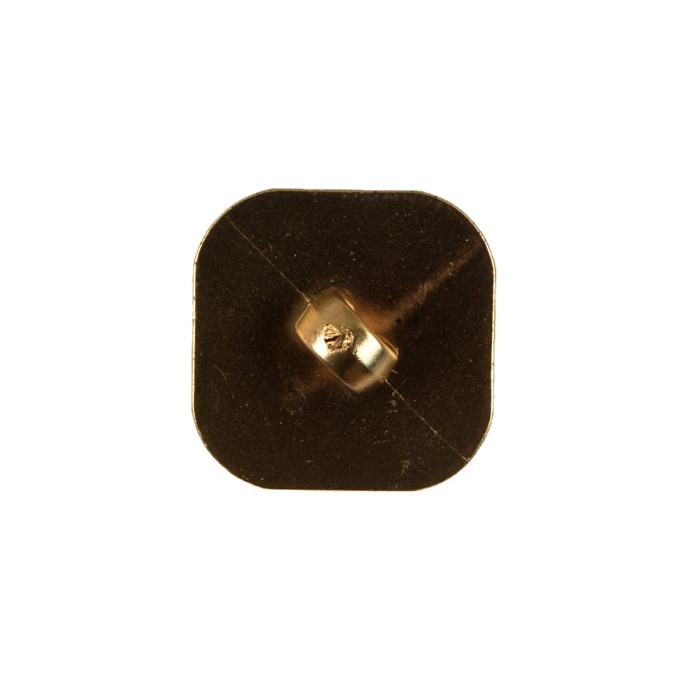 Faceted Square Gold Plastic Button - 36L/23mm Detail