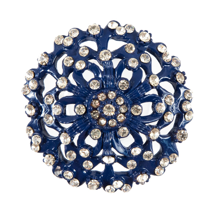 template--25130090922057__main-Navy Rhinestone Metal Button - 54L/34mm