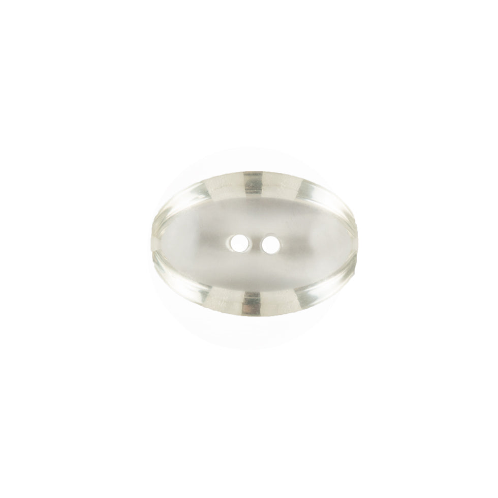 Clear Oval Plastic Button - 32L/20MM