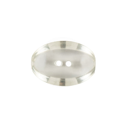 Clear Oval Plastic Button - 24L/15mm