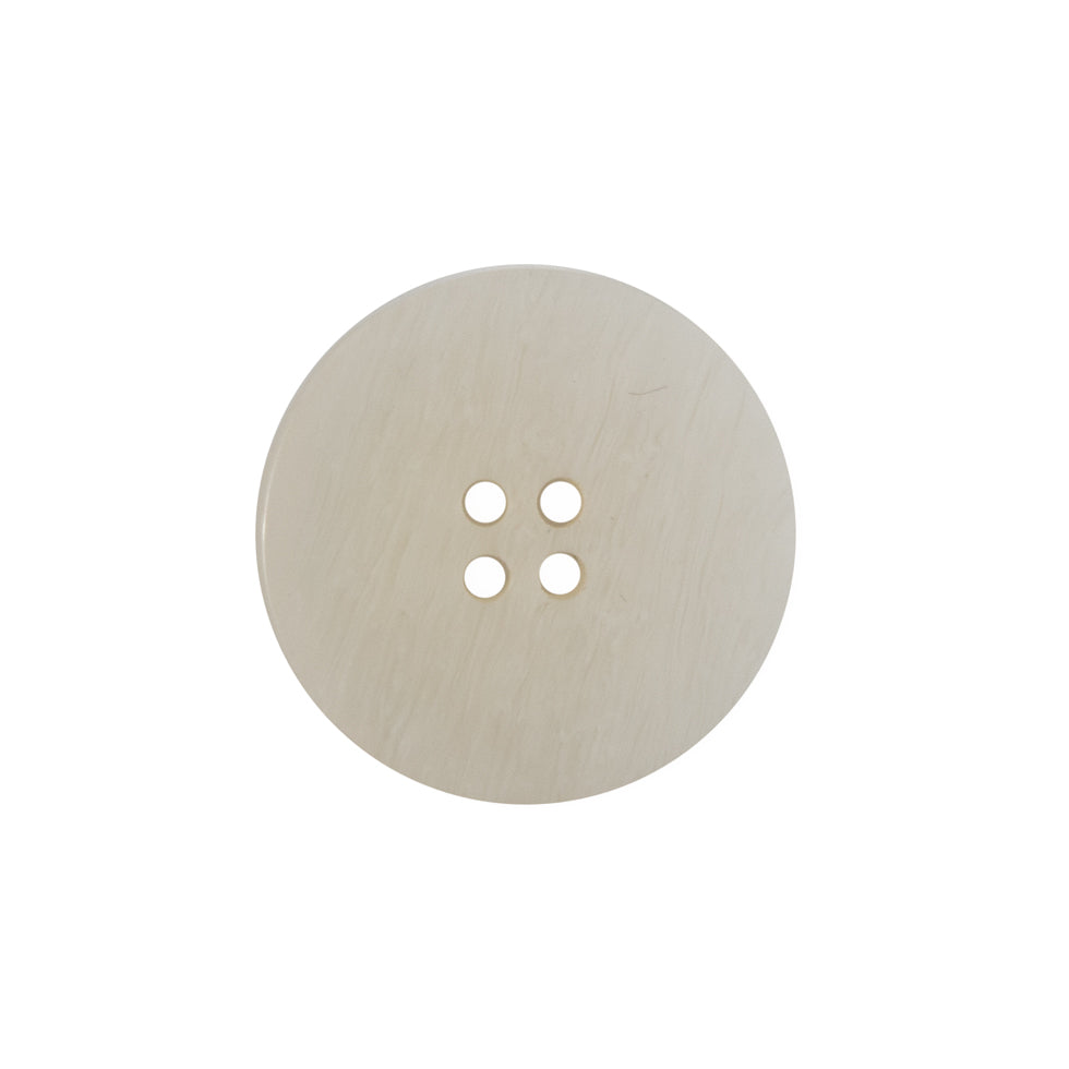 Cream Plastic Coat Button - 36L/23mm - Detail