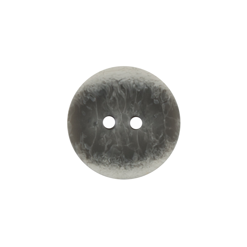 Plastic 2-Hole Button - 32L/20mm - Gray and White Smoky Swirls