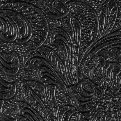 Black Floral Embossed Vinyl Detail