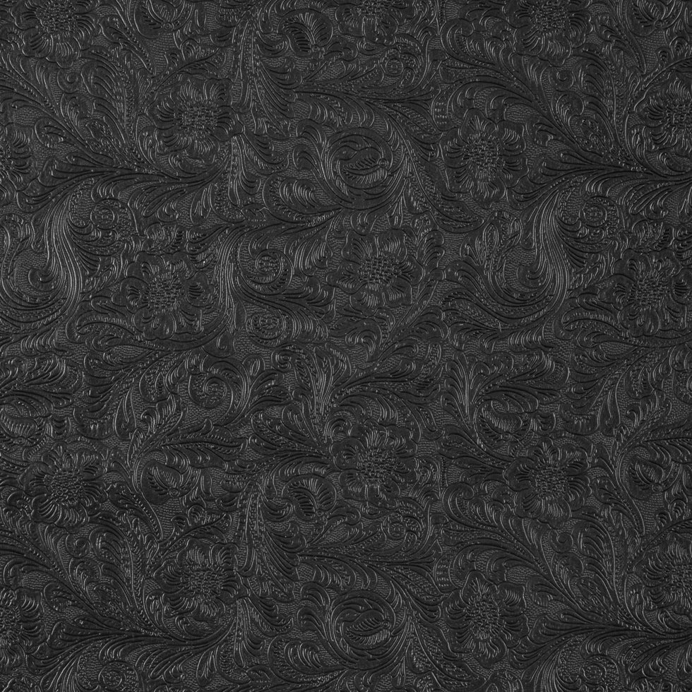 Black Floral Embossed Vinyl
