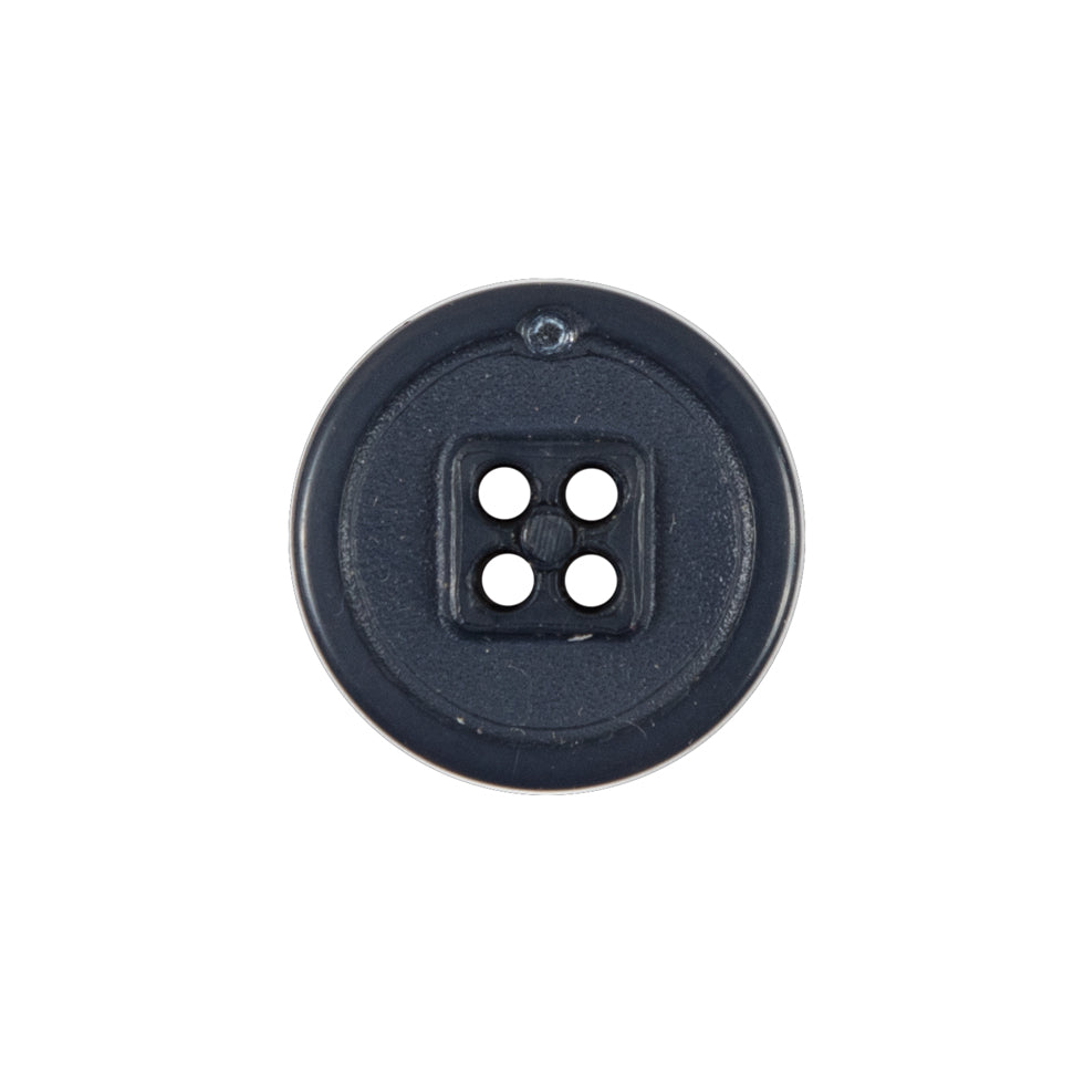 Plastic 4-Hole Button - 32L/20mm - Navy Blue Narrow Rim Detail