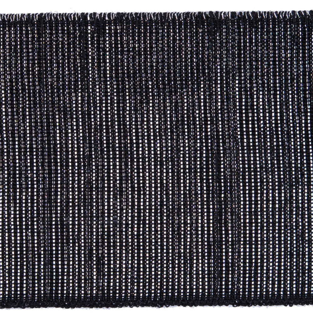 Metallic Silver and Black Elastic - 2 - Detail