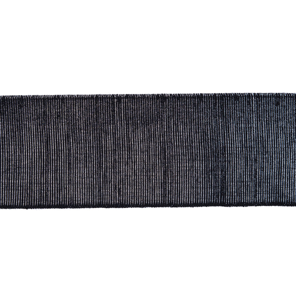 Metallic Silver and Black Elastic - 2