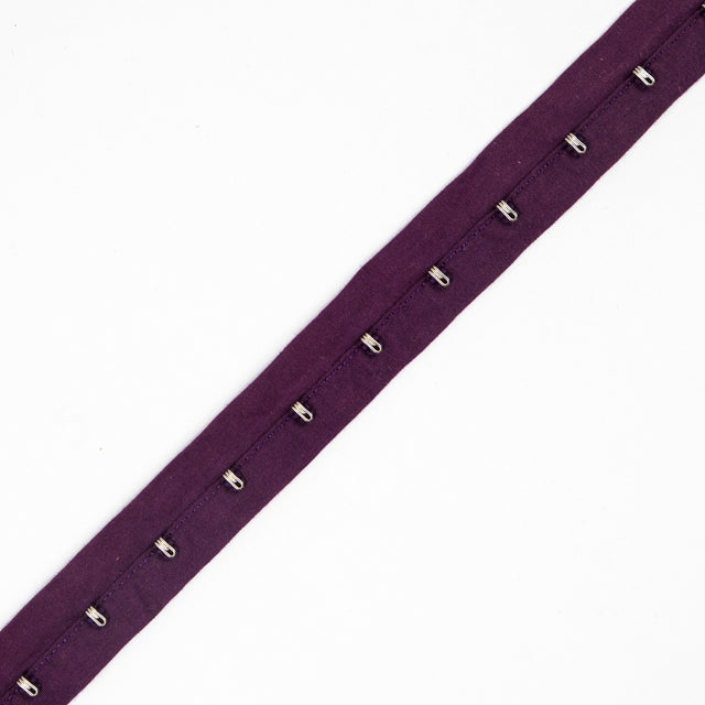 1" Purple Cotton Hook & Eye Tape