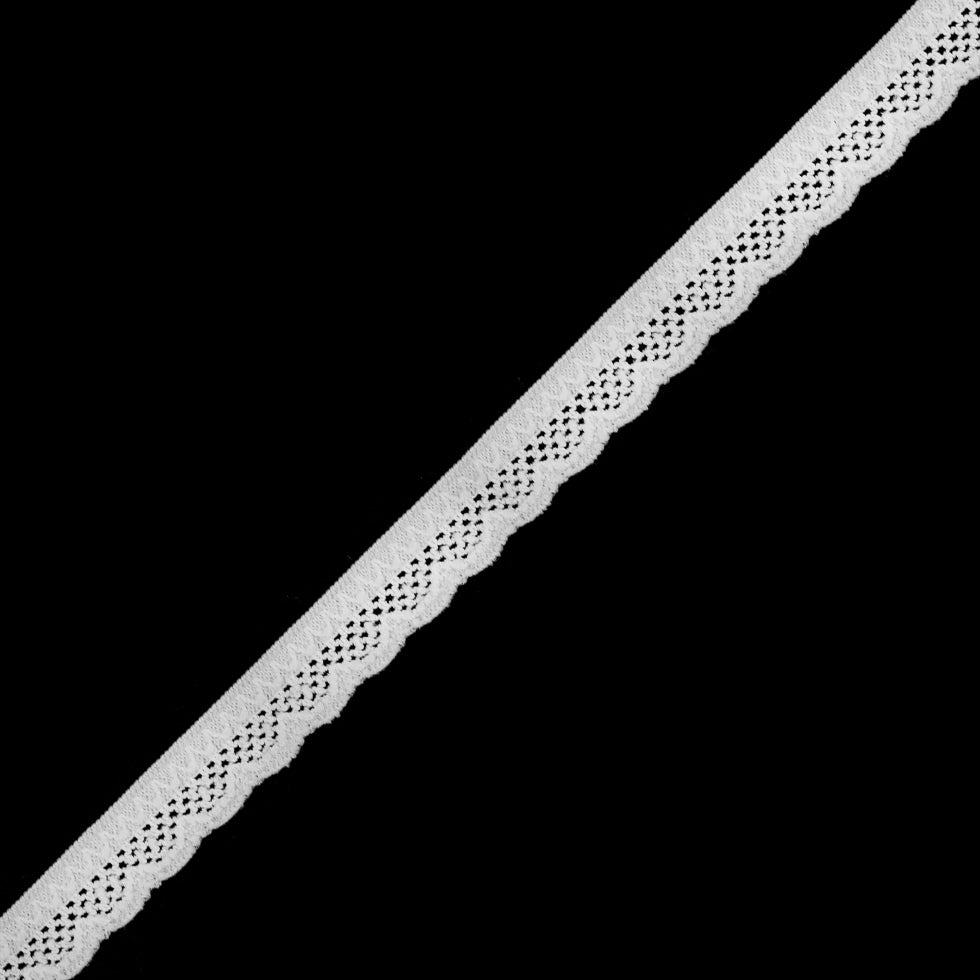 Off-White Scalloped Elastic Trim - 0.5"