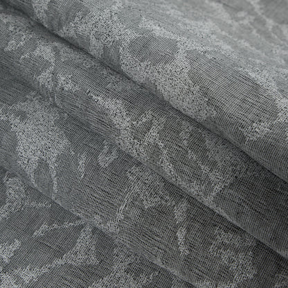 Metallic Griffin Gray Foliage Brocade - Folded