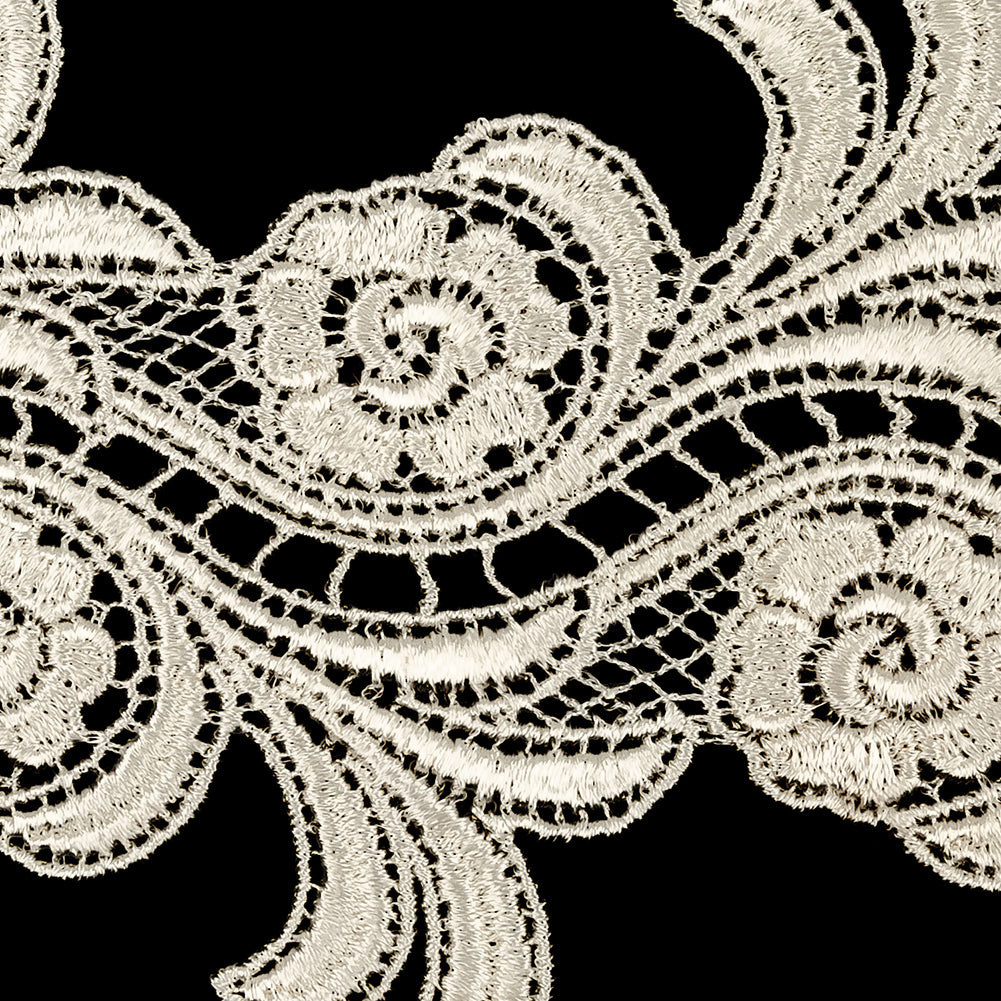 Ivory Floral Venise Lace Trim - 4" Detail