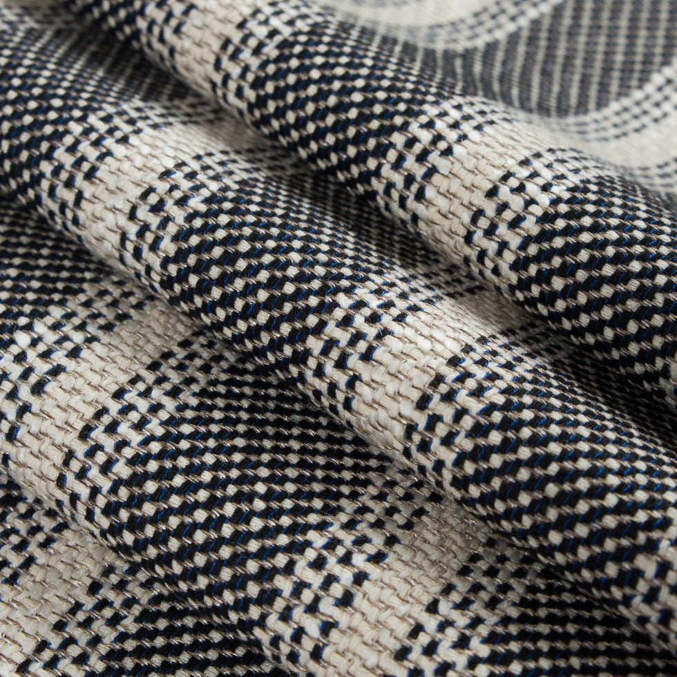 Whisper White/Navy/Royal Blue Striped Tweed - Folded