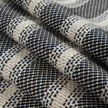 Whisper White/Navy/Royal Blue Striped Tweed - Folded