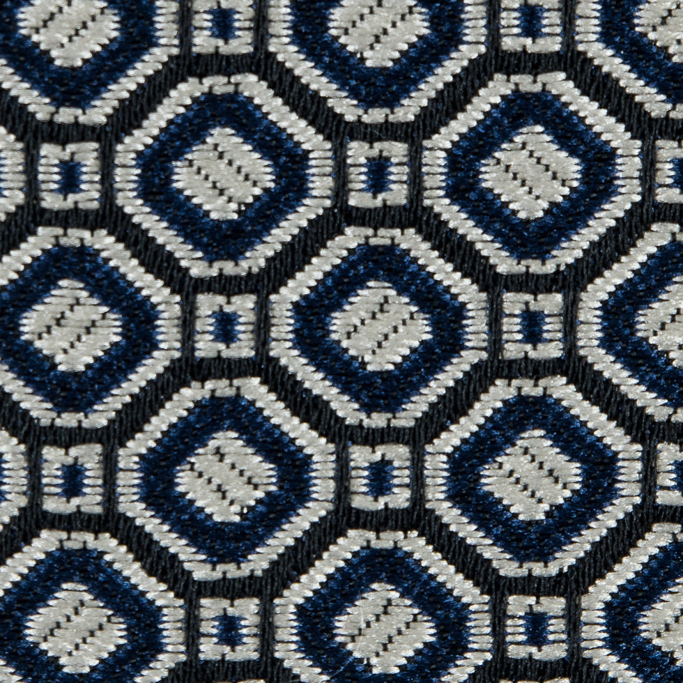 Strong Blue/Silver Geometric Jacquard Detail