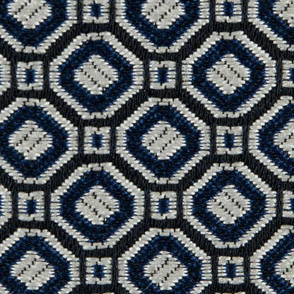 Strong Blue/Silver Geometric Jacquard Detail
