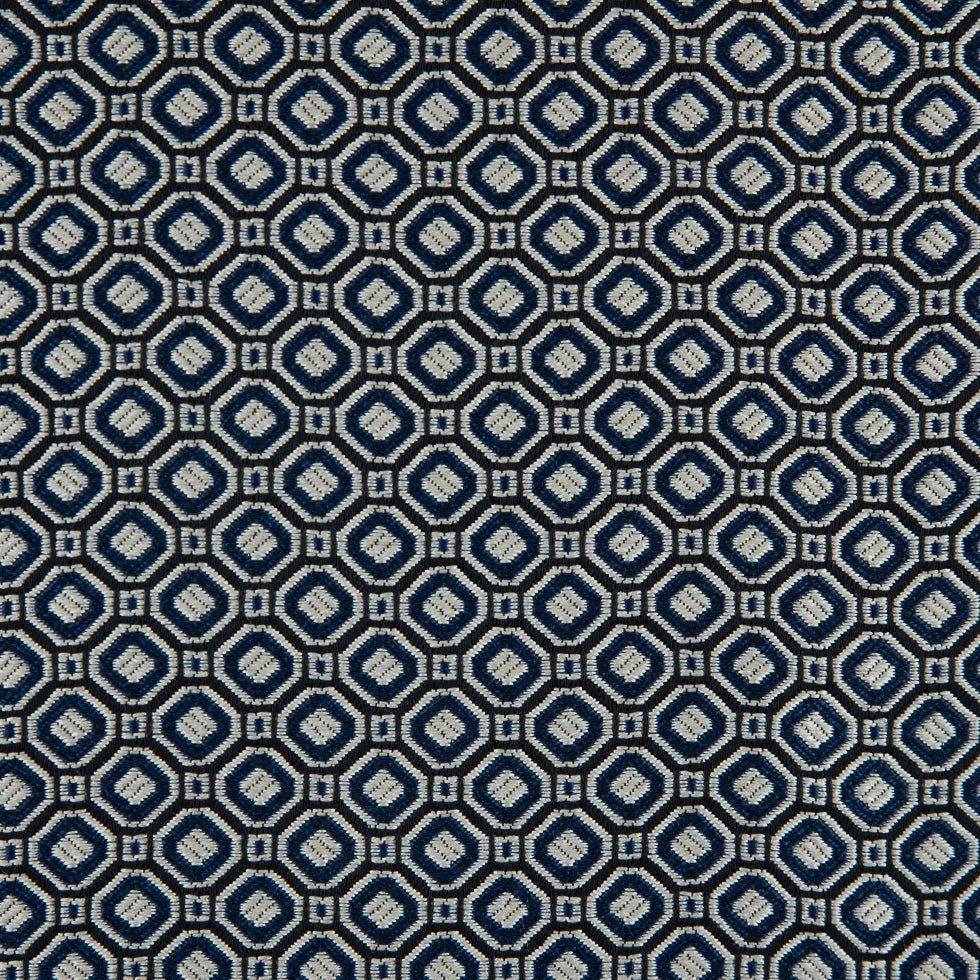 Strong Blue/Silver Geometric Jacquard