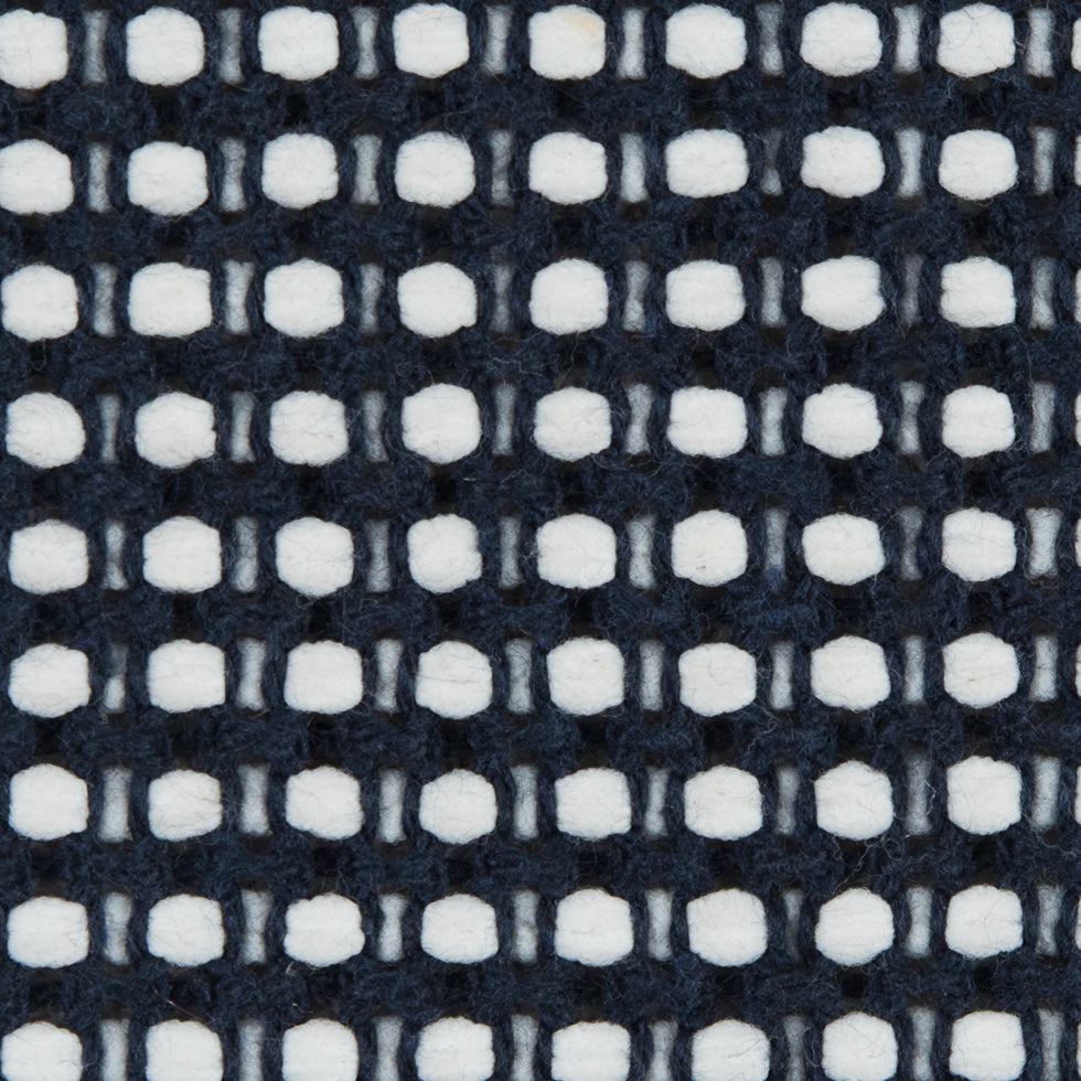 White/Navy Checkered Loosely Woven Novelty Tweed Detail